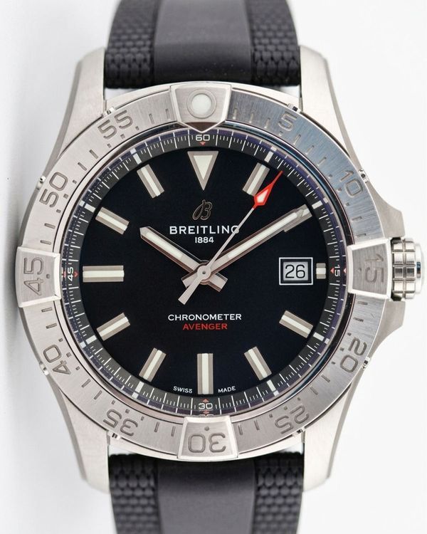 2026 Breitling Avenger 42MM Black Dial Rubber Strap (A17328)