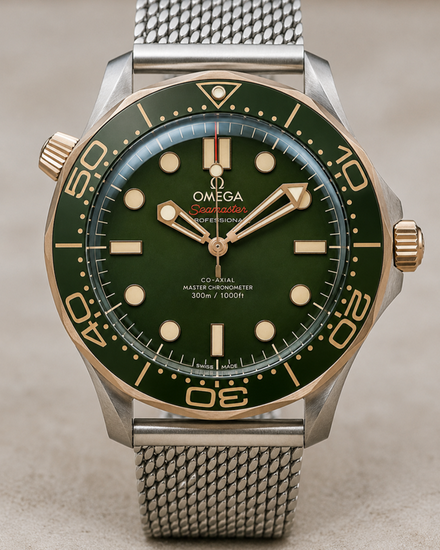 2025 Omega Seamaster Diver 300M 42MM Green Dial Titanium Bracelet (210.90.42.20.10.001)