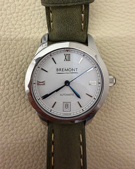 Bremont Solo "Lettice Curtis" 34MM White Dial Aftermarket Leather Strap (SOLO34-LC-WH-S)