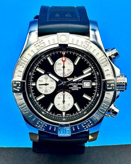 2019 Breitling Super Avenger 48MM Black Dial Rubber Strap (A13371111B1S1)