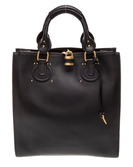 Chloé Spin Tote Bag Medium Grained Calfskin Gold-Tone Hardware Leather Strap (Bag)