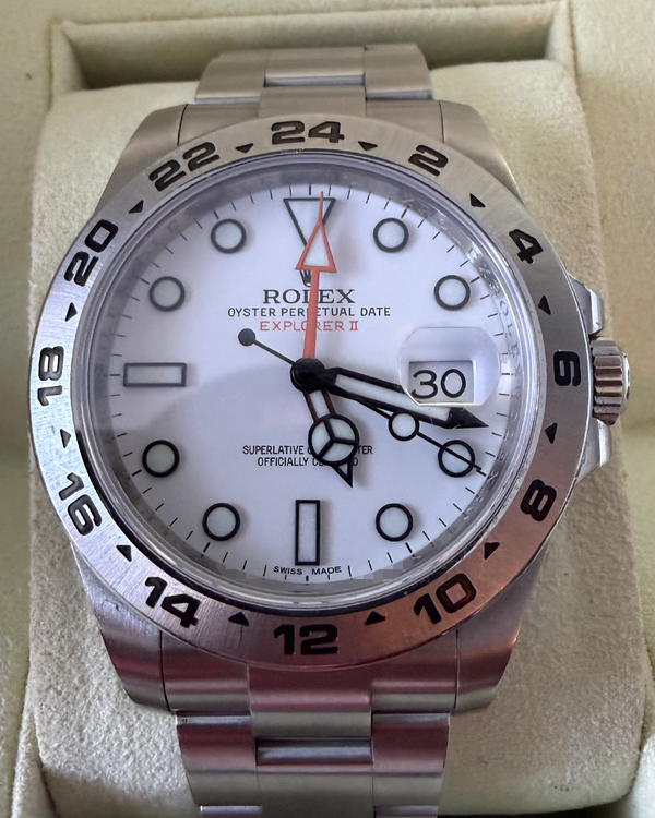 2014 Rolex Explorer II "Polar" 42MM White Dial Steel Bracelet (216570)