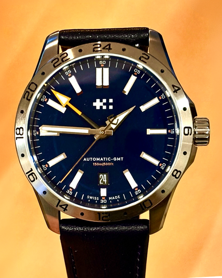 2025 Christopher Ward C63 Sealander GMT 39MM Black Dial Leather Strap (C63-39AGM3-S00B1)