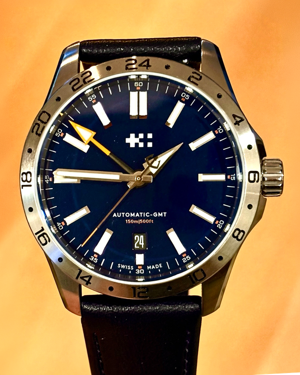 2025 Christopher Ward C63 Sealander GMT 39MM Black Dial Leather Strap (C63-39AGM3-S00B1)