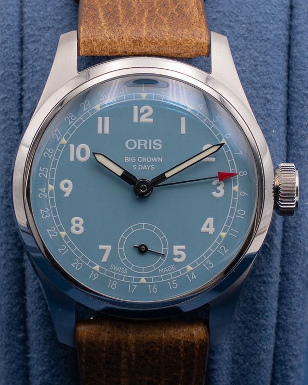 Oris Big Crown Pointer Date 38MM Blue Dial Leather Strap (01 473 7786 4065-07 5 19 22FC)