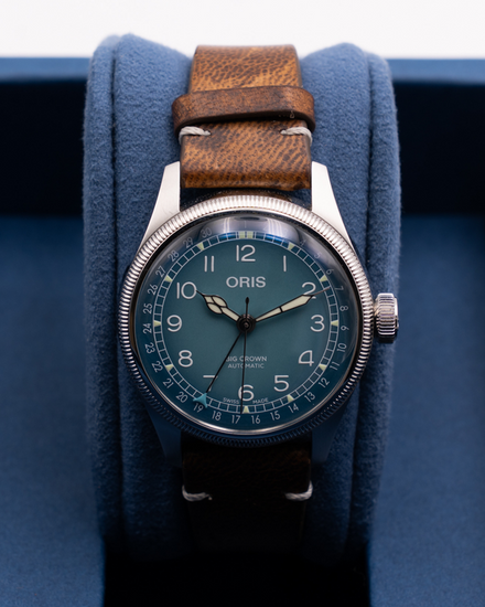 Oris X Cervo Volante 38MM Blue Dial Leather Strap (01 754 7779 4065-Set)