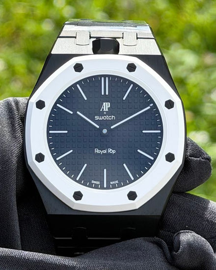 No Reserve - 2026 Audemars Piguet x Swatch Royal Pop "Ocho Negro" 40MM Black Dial Aftermarket Steel Bracelet (SSX03W101N)