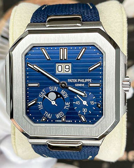 Patek Philippe Cubitus 45MM Blue Dial Leather Strap (5822P-001)