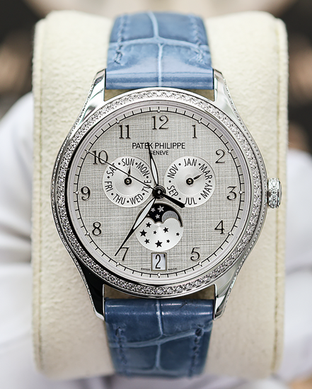 Patek Philippe Complications Annual Calendar 38MM Silver Dial Leather Strap (4947G-010)