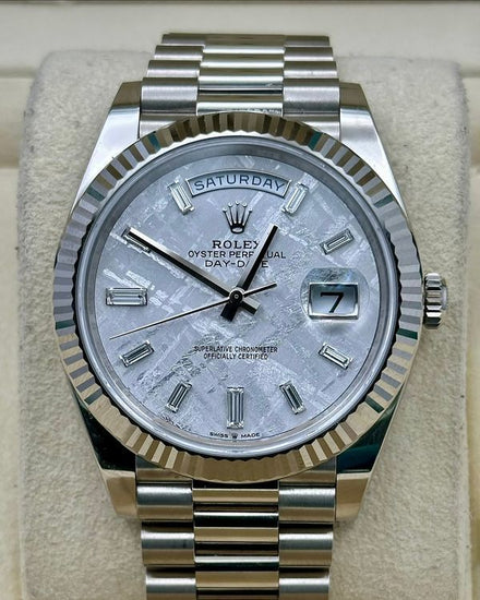 2025 Rolex Day-Date 40MM Meteorite Dial White Gold President Bracelet (228239)