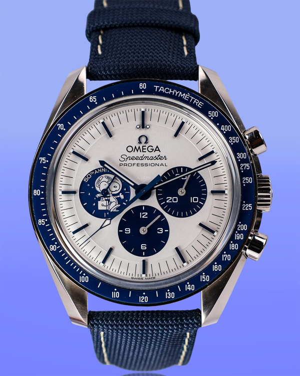 No Reserve - Omega Speedmaster Anniversary Series “Silver Snoopy Award” 42MM Silver Dial Textile Strap (310.32.42.50.02.001)