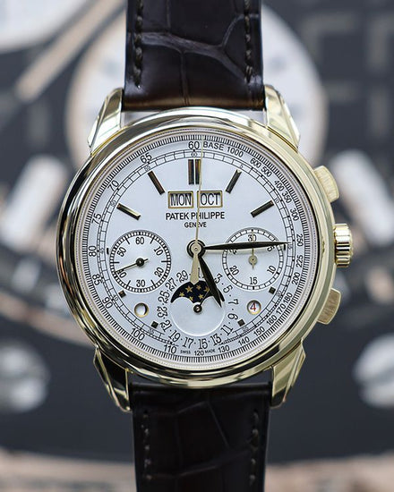 Patek Philippe Complications Perpetual Calendar Chronograph 41MM Silver Dial Leather Strap (5270J)