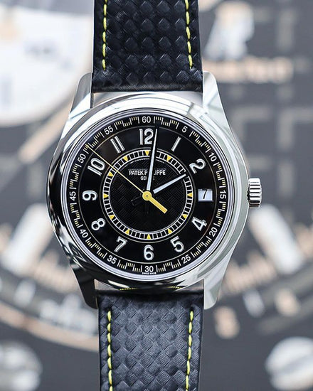 Patek Philippe Calatrava 40MM Black Dial Leather Strap (6007G-001)