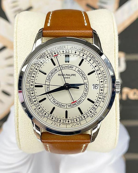 Patek Philippe Calatrava 40MM Silver Dial Leather Strap (5212A-001)