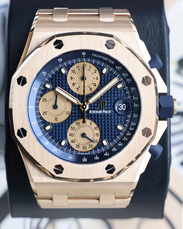 Audemars Piguet Royal Oak Offshore Chronograph 42MM Blue Dial Rose Gold Bracelet (26238OR.OO.2000OR.01)