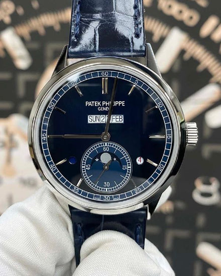 Patek Philippe Perpetual Calendar 41.3MM Blue Dial Leather Strap (5236P)
