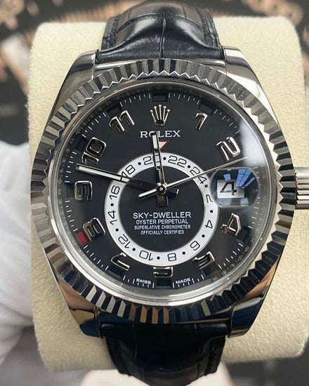 Rolex Sky-Dweller 42MM Black Dial Leather Strap (326139)