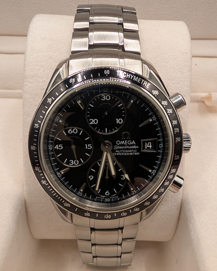 No Reserve - 2014 Omega Speedmaster Date 40MM Black Dial Steel Bracelet (3210.50.00)
