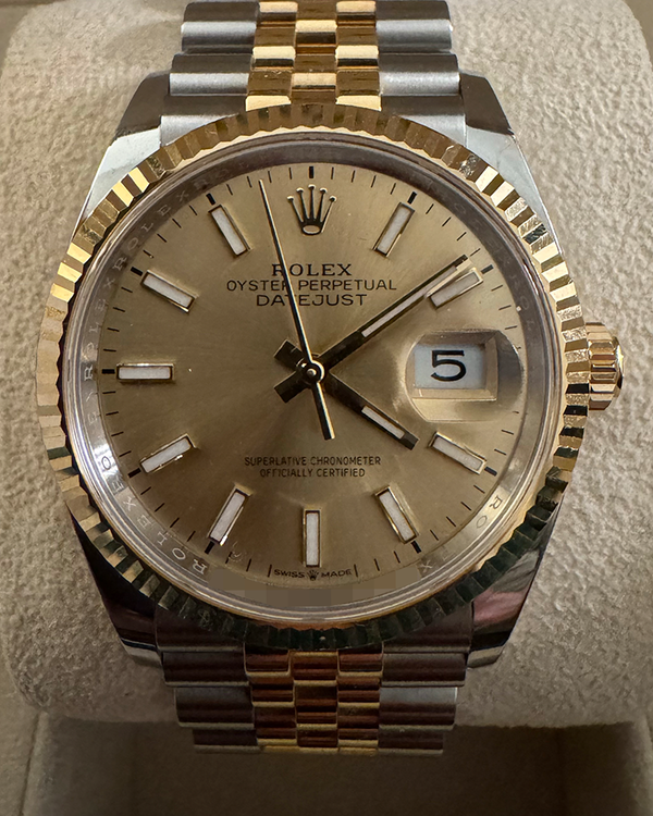 2024 Rolex Datejust 36MM Champagne Dial Two-Tone Jubilee Bracelet (126233)