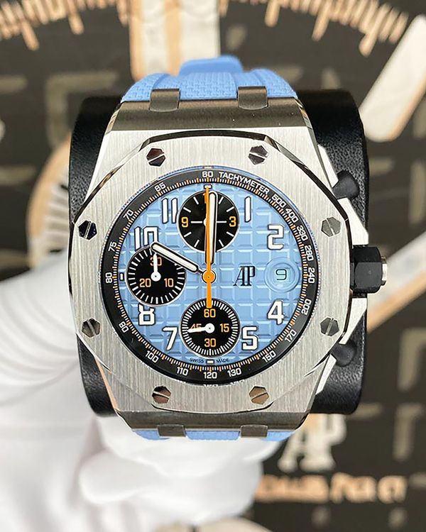 Audemars Piguet Royal Oak Offshore 42MM Ice Blue Dial Rubber Strap (26238ST.OO.A340CA.01)