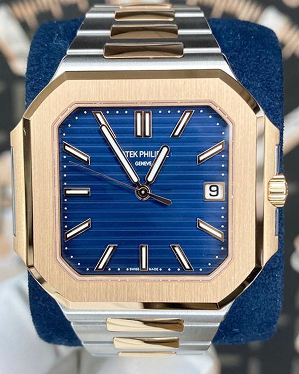 Patek Philippe Cubitus 4MM Bue Dial Two-Tone Bracelet (5821/1AR-001)