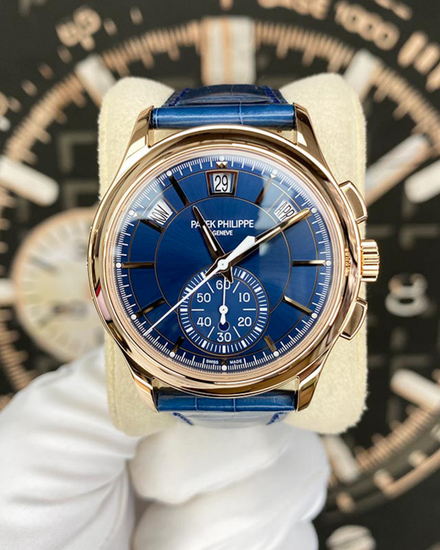 Patek Philippe Annual Calendar 42MM Blue Dial Leather Strap (5905R-010)
