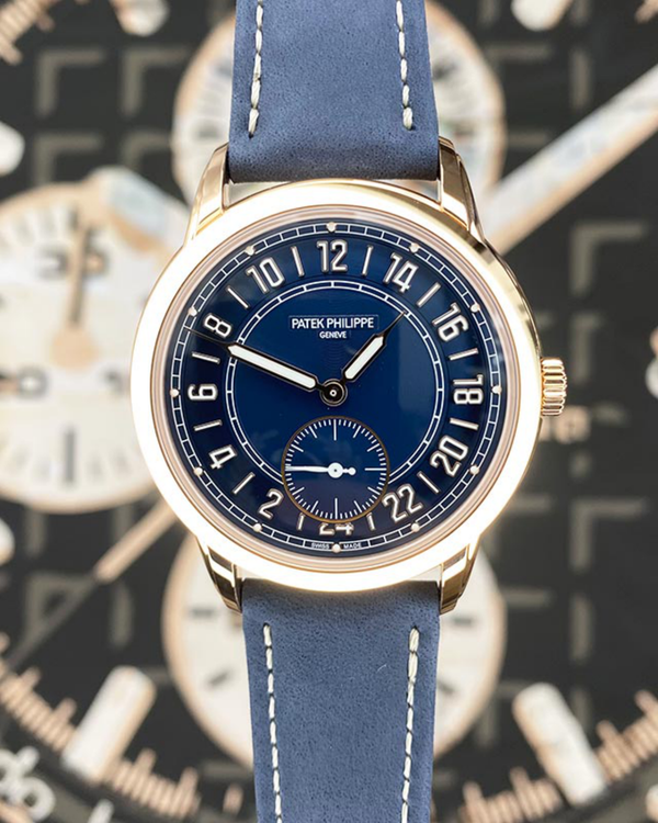 Patek Philippe Calatrava Travel Time 42MM Blue Dial Leather Strap (5224R-001)