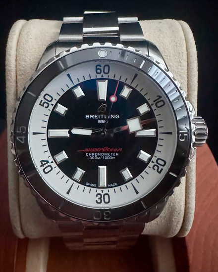 2026 Breitling Superocean 42MM Black Dial Steel Bracelet (A17375)
