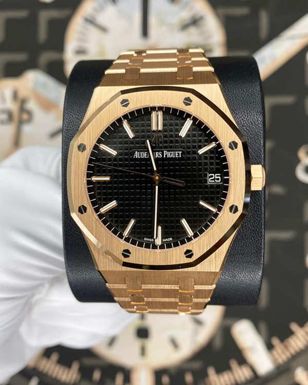 Audemars Piguet Royal Oak 41MM Black Dial Rose Gold Bracelet (15500OR.OO.1220OR.01)