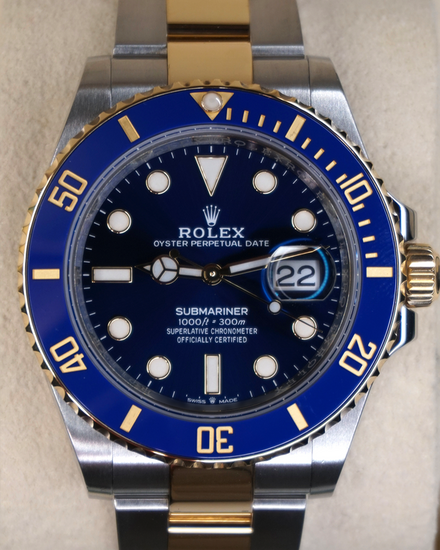2021 Rolex Submariner Date "Bluesy" 41MM Blue Dial Two-Tone Oyster Bracelet (126613LB)