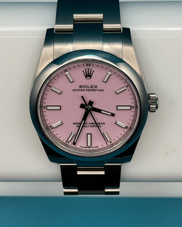 2026 Rolex Oyster Perpetual 34MM Pink Dial Oyster Bracelet (124200)