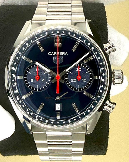 2026 Tag Heuer Carrera Chronograph "America's 250th Anniversary" L. E. 42MM Blue Dial Steel Bracelet (CBN201R.BA0642)