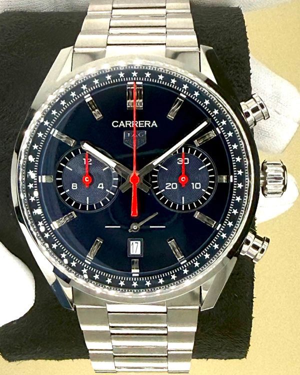 2026 Tag Heuer Carrera Chronograph "America's 250th Anniversary" L. E. 42MM Blue Dial Steel Bracelet (CBN201R.BA0642)