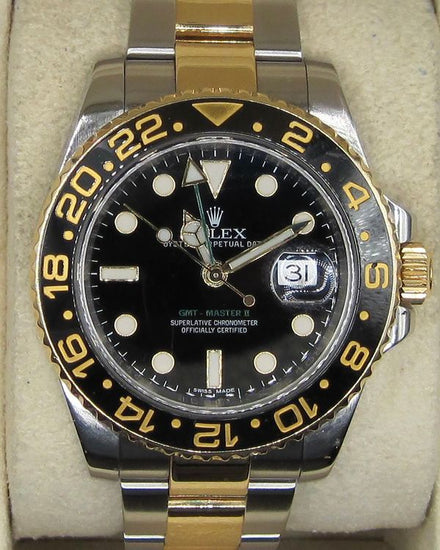 2015 Rolex GMT-Master II 40MM Black Dial Two-Tone Oyster Bracelet (116713LN)