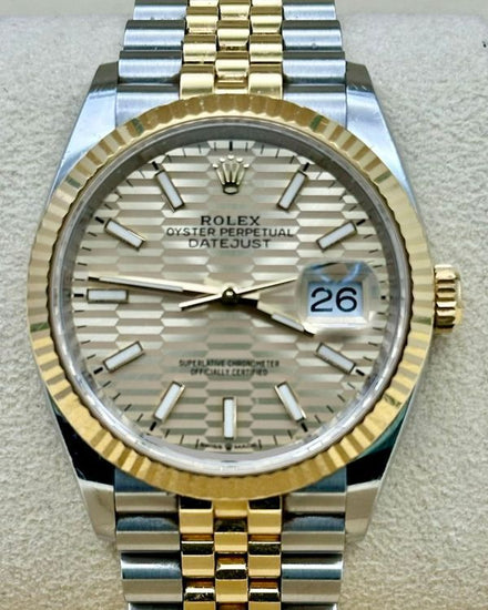2022 Rolex Datejust 36MM Champagne "Fluted Motif" Dial Two-Tone Jubilee Bracelet (126233)