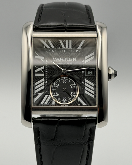 2017 Cartier Tank MC 34.3MM Black Dial Leather Strap (W5330004)