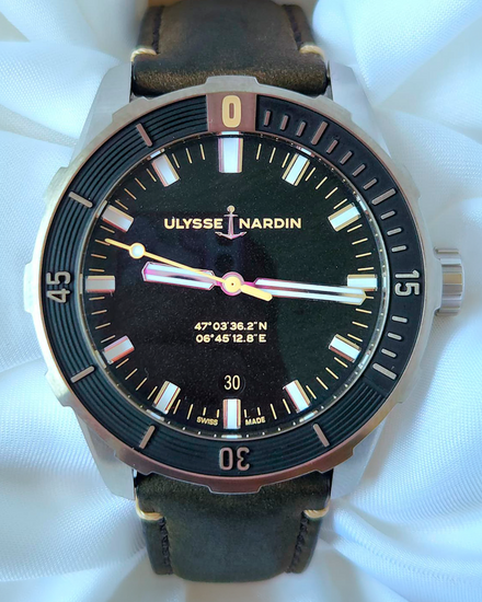 2021 Ulysse Nardin Diver 42MM Black Dial Leather Strap (8163-175/92)