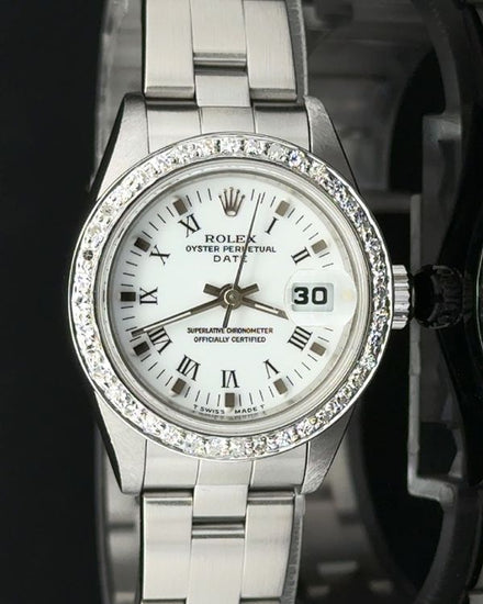 1999 (A Serial) Rolex Oyster Perpetual Lady Date 26MM White Dial Oyster Bracelet (69160)