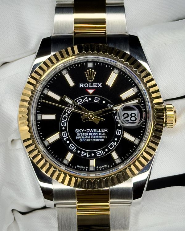 2024 Rolex Sky-Dweller 42MM Black Dial Two-Tone Oyster Bracelet (336933)