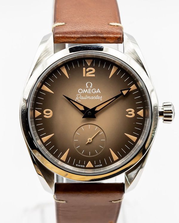 2025 Omega Seamaster Railmaster 38MM Brown Dial Leather Strap (235.12.38.20.13.001)