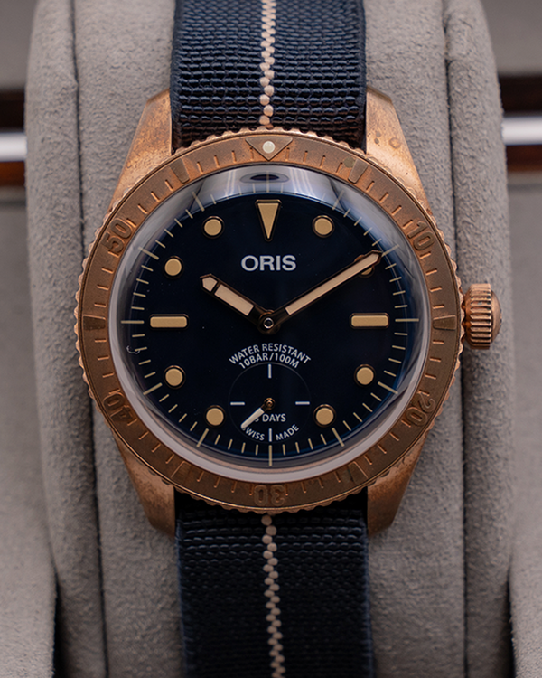 Oris Carl Brashear Calibre 401 L.E. 40MM Blue Dial Textile Strap (01 401 7764 3185)