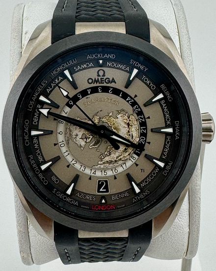 No Reserve - 2025 Omega Seamaster Aqua Terra 150M Worldtimer 43MM Grey Dial Rubber Strap (220.92.43.22.99.001)