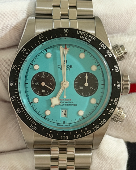 2025 Tudor Black Bay Chrono "Flamingo" 41MM Turquoise Dial Steel Bracelet (79360N)