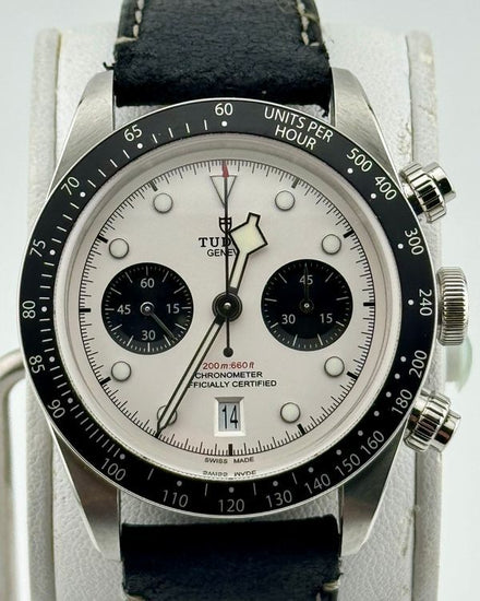 No Reserve - 2021 Tudor Black Bay Chrono "Panda" 41MM White Dial Leather Strap (79360N)