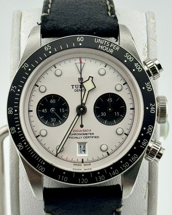 No Reserve - 2021 Tudor Black Bay Chrono "Panda" 41MM White Dial Leather Strap (79360N)