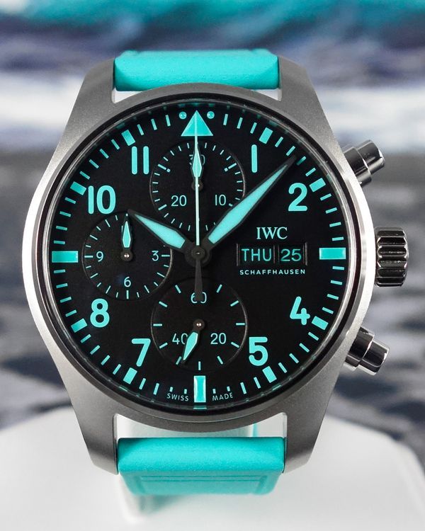 2026 IIWC Schaffhausen Pilot Chronograph "Mercedes AMG Petronas F1" 41MM Black Dial Rubber Strap (IW388108)