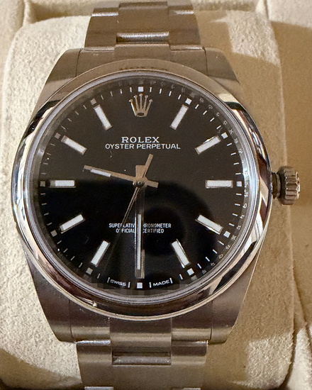 No Reserve - 2019 Rolex Oyster Perpetual 39MM Rhodium Dial Oyster Bracelet (114300)