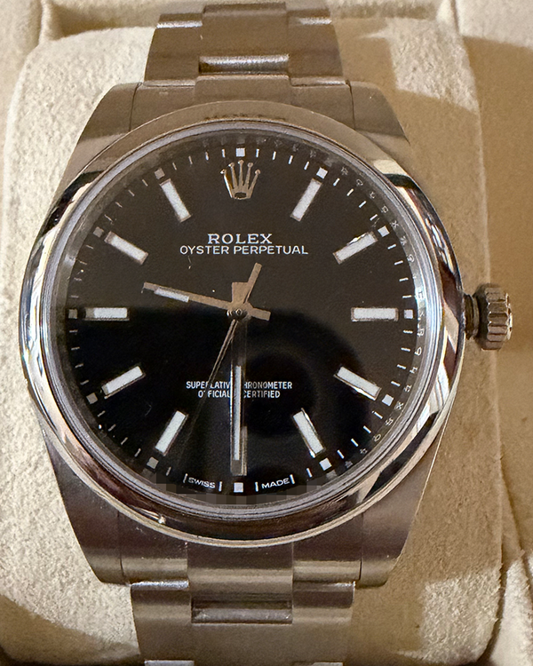 No Reserve - 2019 Rolex Oyster Perpetual 39MM Rhodium Dial Oyster Bracelet (114300)