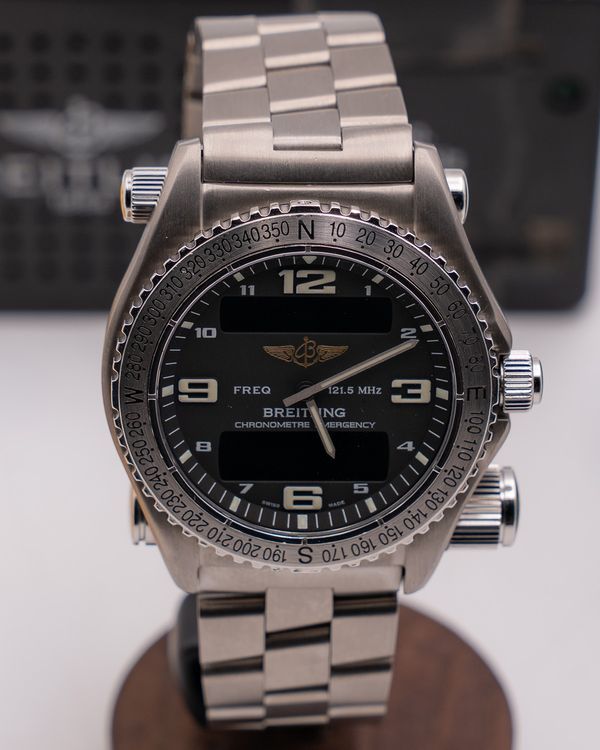 Breitling Emergency 43MM Quartz Black Dial Titanium Bracelet (E7632110/B576)