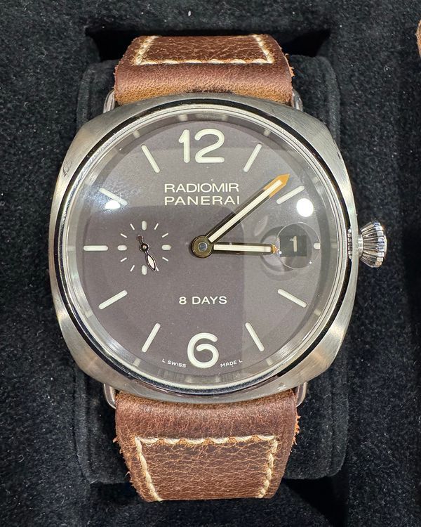 2012 Panerai Radiomir 8 Days 45MM Brown Dial Leather Strap (PAM00346)